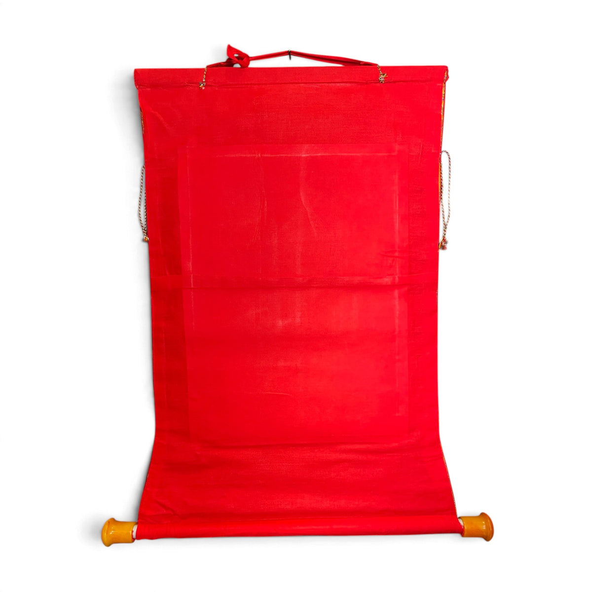 Dos en coton rouge avec cordon de suspension, thangka Chenrezig – Himalaya Vibes