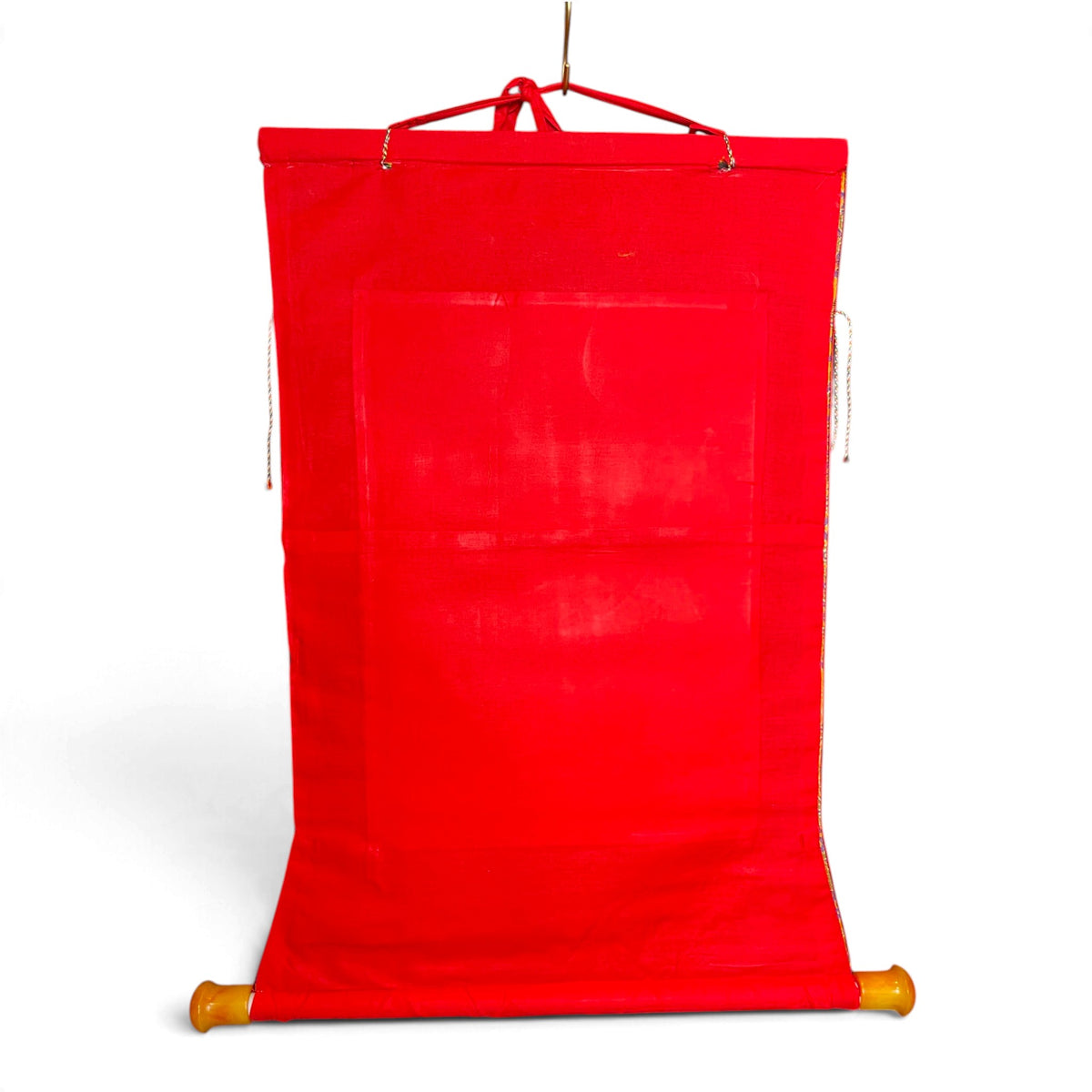 Dos en coton rouge avec cordon de suspension, thangka Bouddha Shakyamouni – Himalaya Vibes