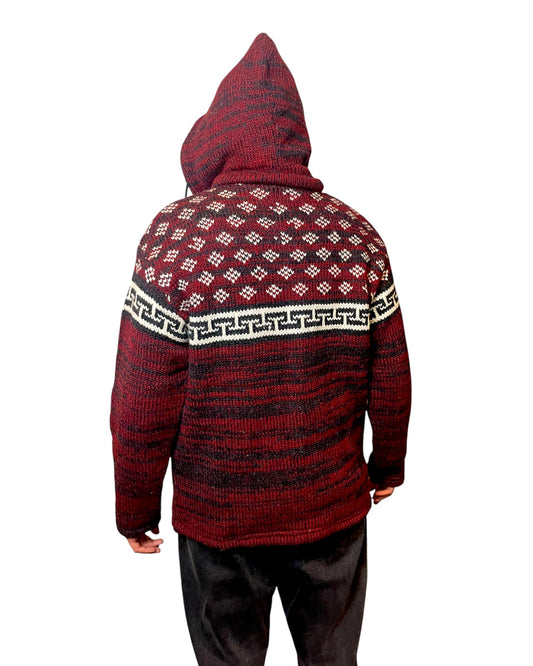 "Banepa" Handgestrickte Wolljacke Nepal Rücken