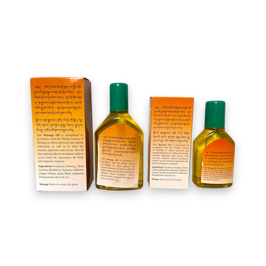 Detailaufnahme Sorig Massage Oil Kraeuter Massagepflege fuer Entspannung