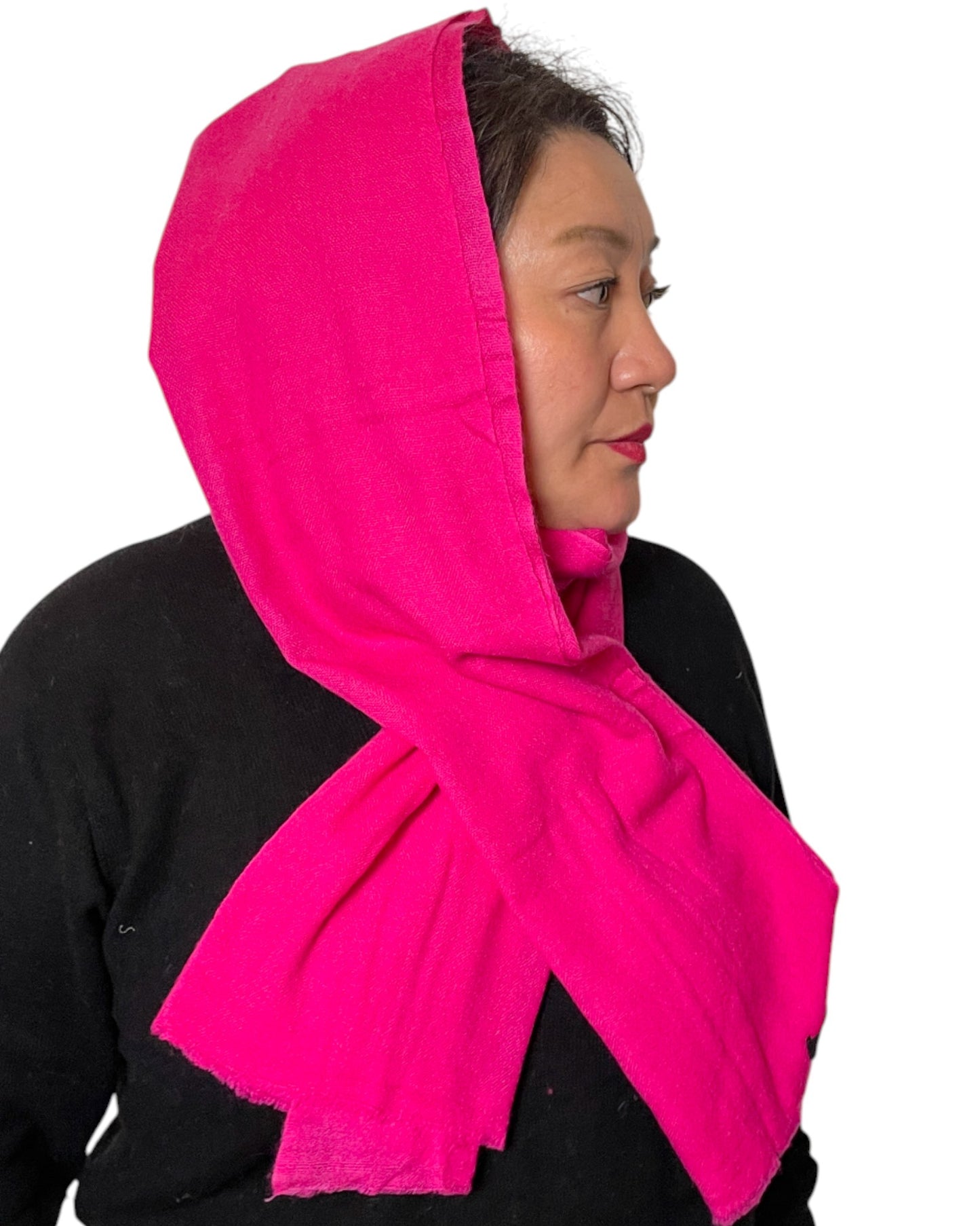 „Electric Fuchsia“ – Reiner Kaschmir Schal handgemacht schön