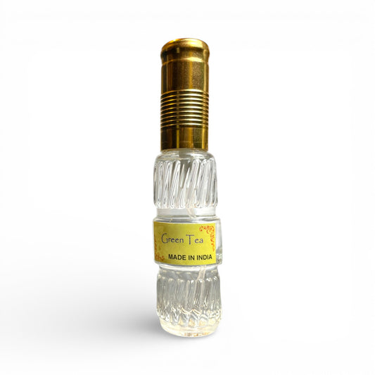 Green Tea Parfuem Spray 50 ml aus Glas mit goldener Kappe und Etikett Made in India