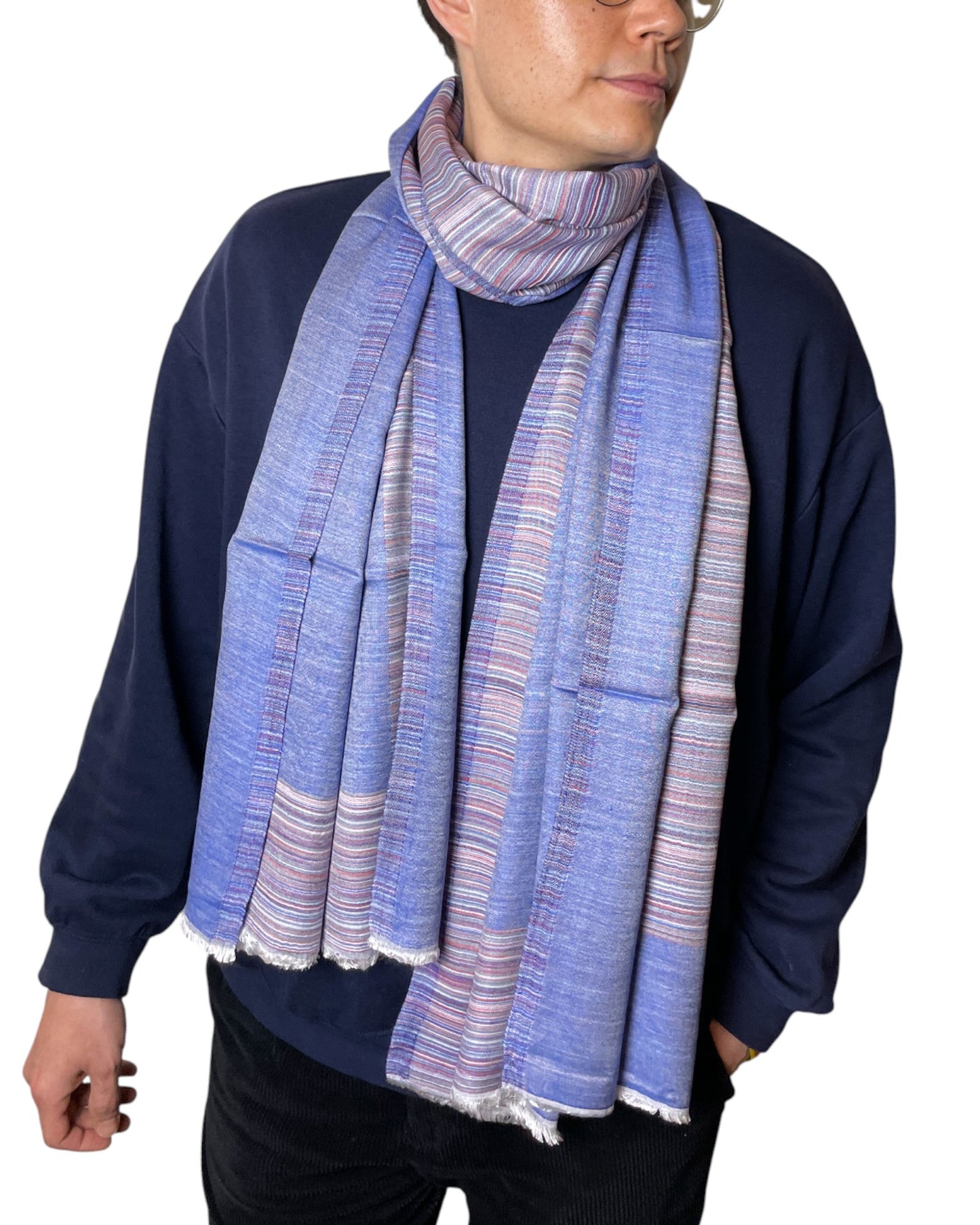 „Lavender Blue Shift“ – Unisex Wende-Viskoseschal