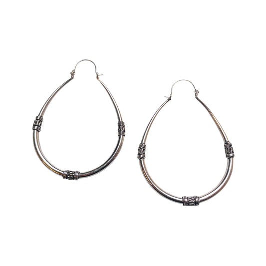 Kreolen Oval – Messing Gold oder Silber (60x80 mm)