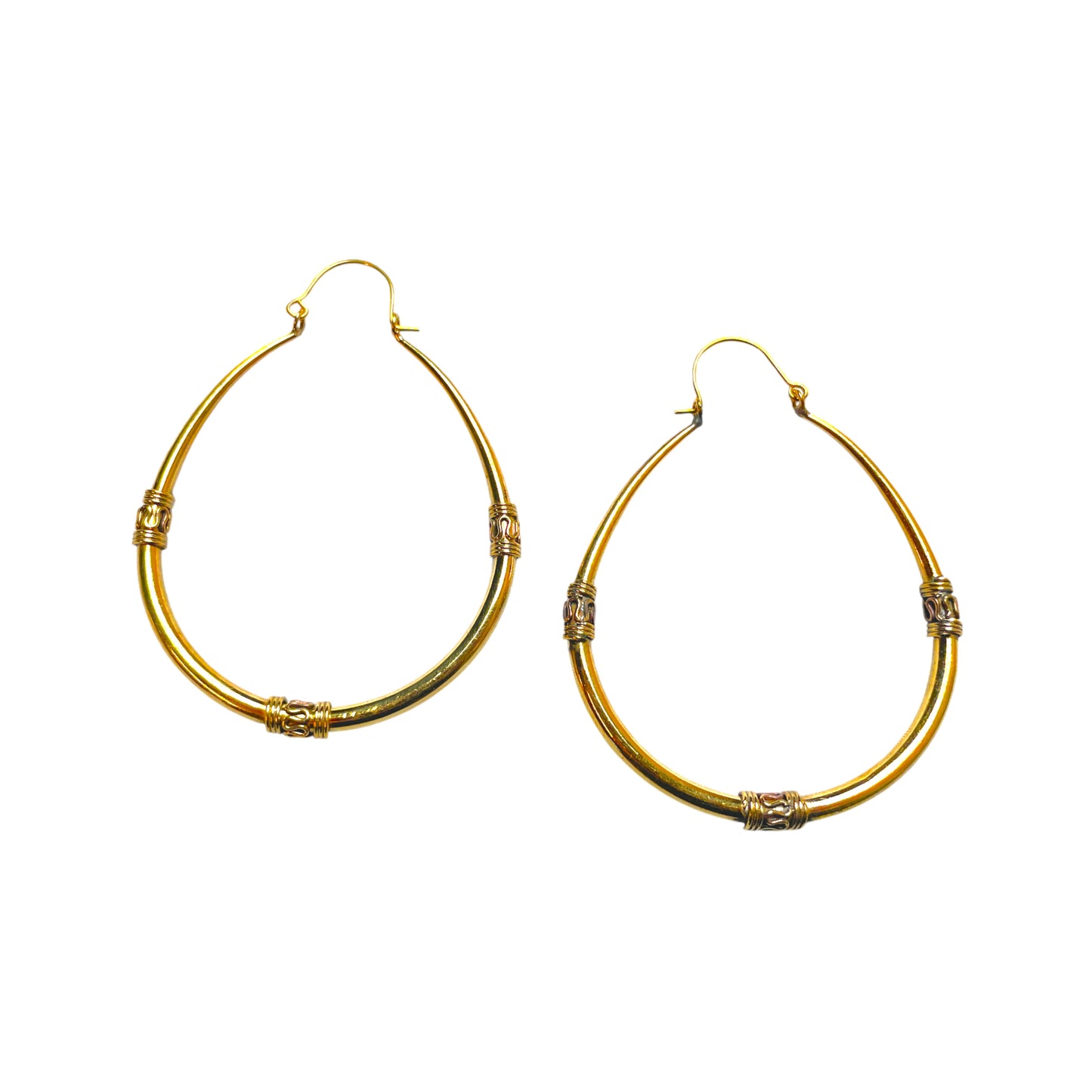 Kreolen Oval – Messing Gold oder Silber (60x80 mm)