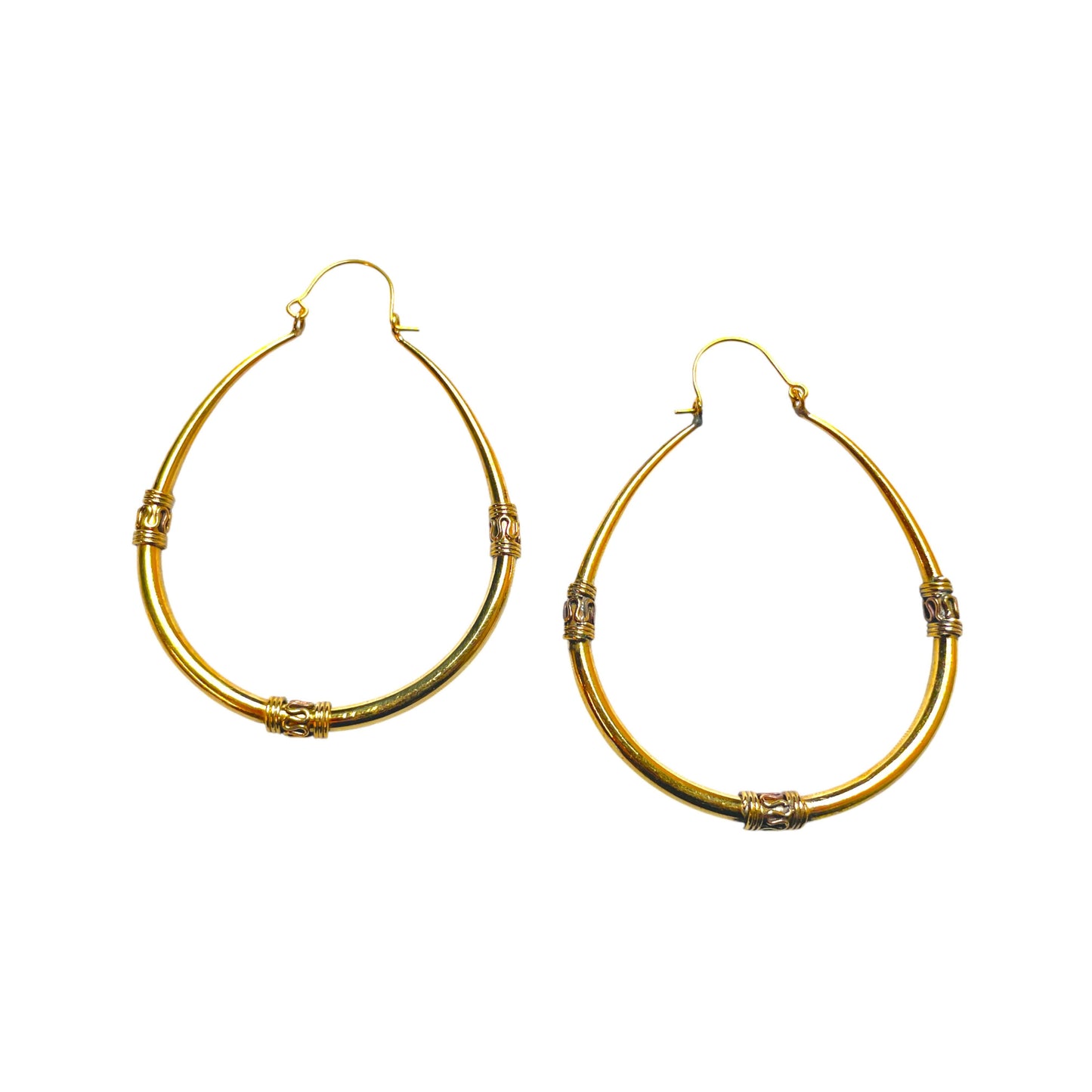 Kreolen Oval – Messing Gold oder Silber (60x80 mm)