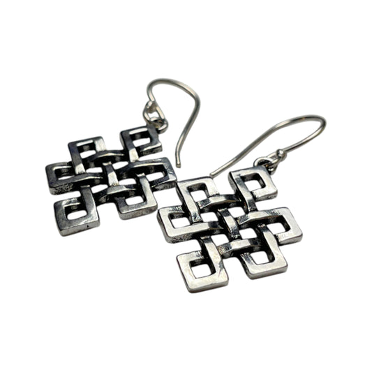 Hängeohrringe Endloser Knoten Spirituell, Elegant & Zeitlos