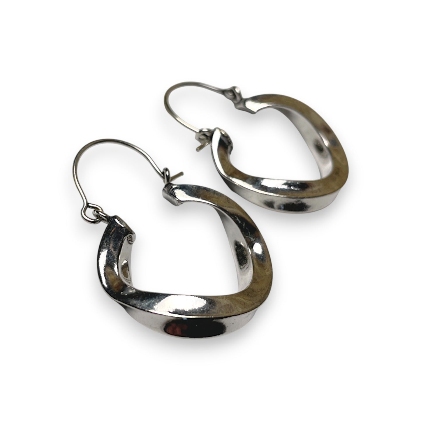 Silber Kreolen Twist Moderne, gedrehte Kreolen mit elegantem Glanz