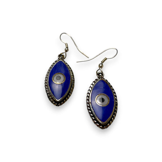 Silber Ohrhänger Evil Eye 40 mm