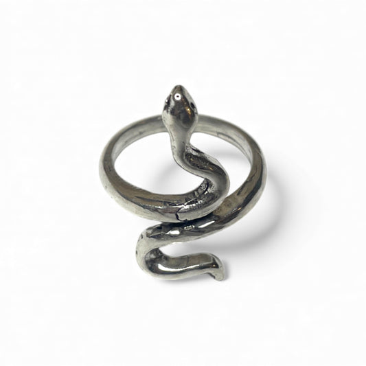 Silberfarbener Snake Ring im Antik Silber Look (2 Modelle)