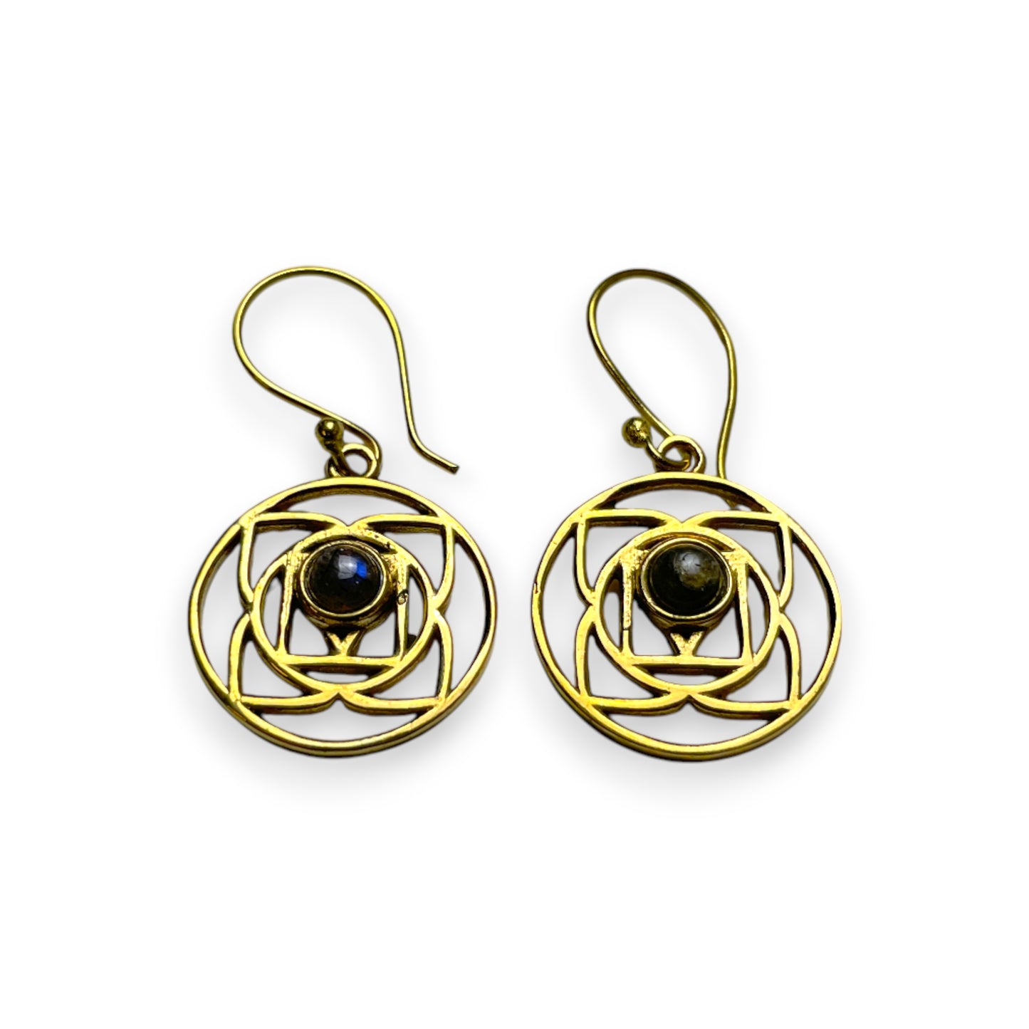 Wurzel Chakra Ohrringe Silber & Goldfarben mit Natursteinen