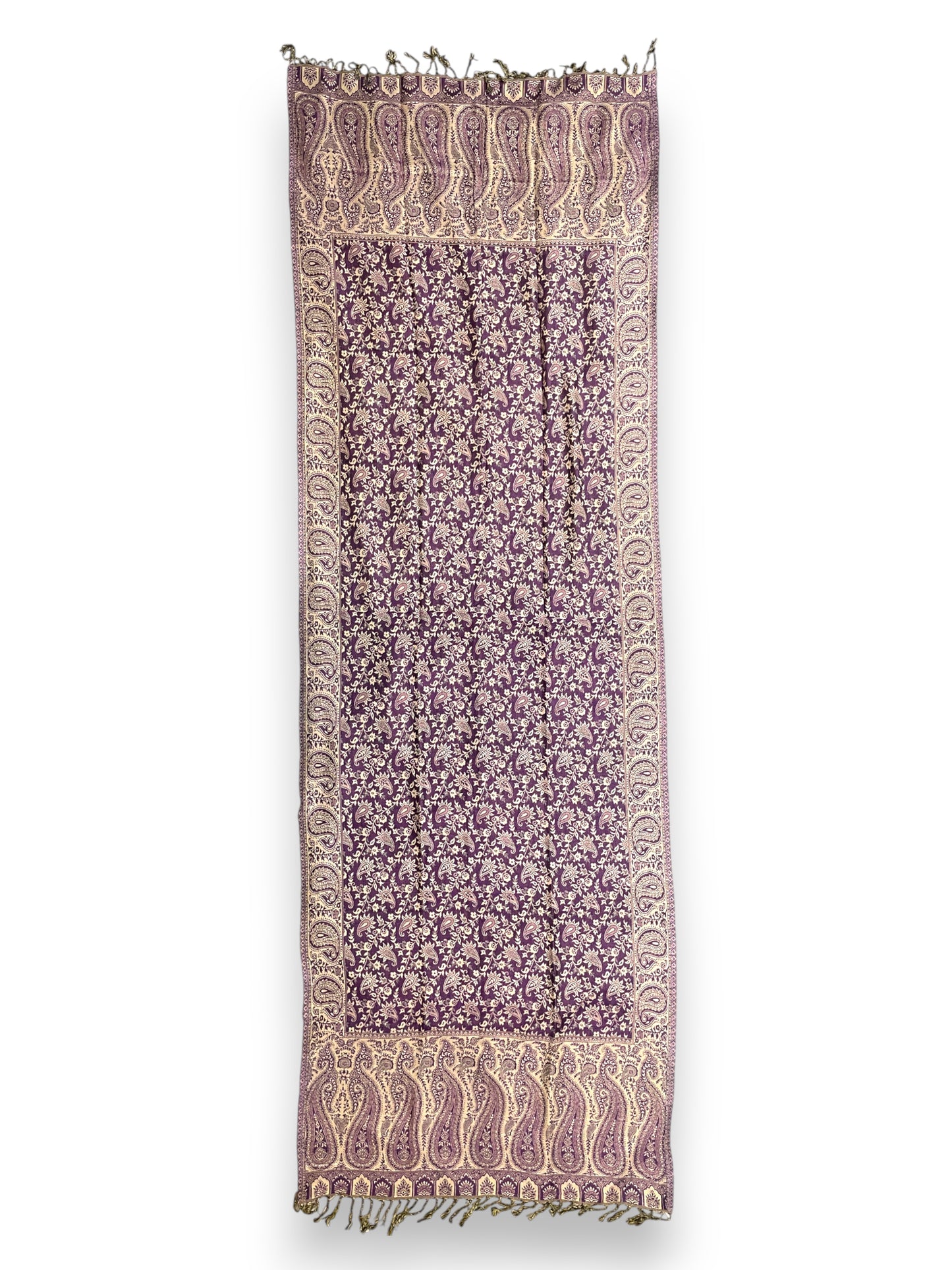 Indischer Paisley Muster Schal Violett & Beige
