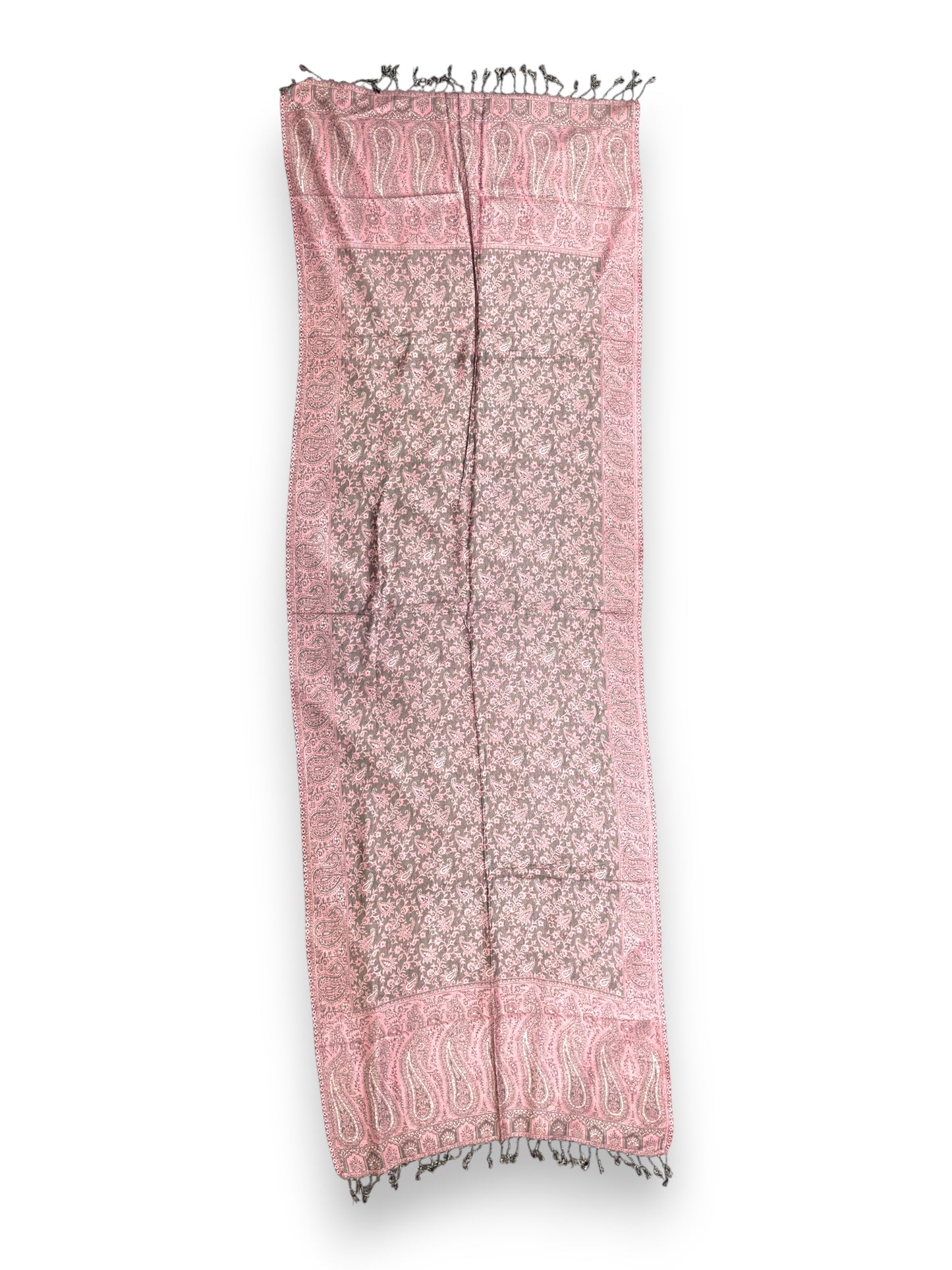 Indischer Paisley Muster Schal Rosa & Grau