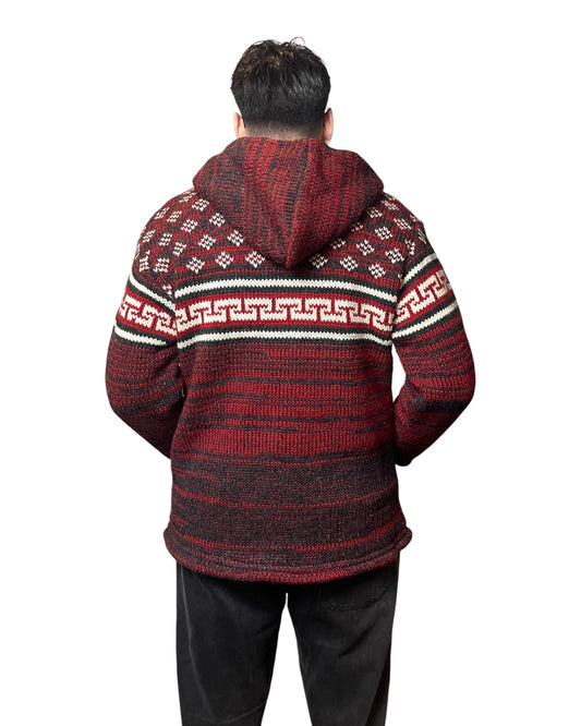 Veste en laine tricotée à la main « Sangachok » du Népal – Chaude, originale et de fabrication éthique