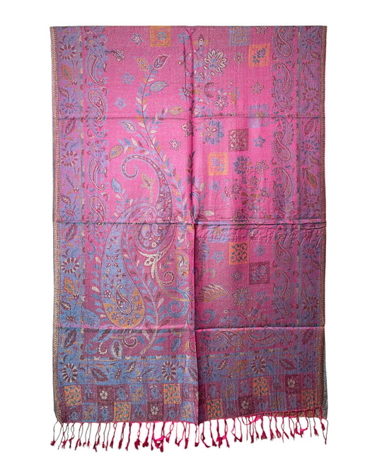 Muster Detail: Paisley Blumenmuster Jacquard Seidentuch