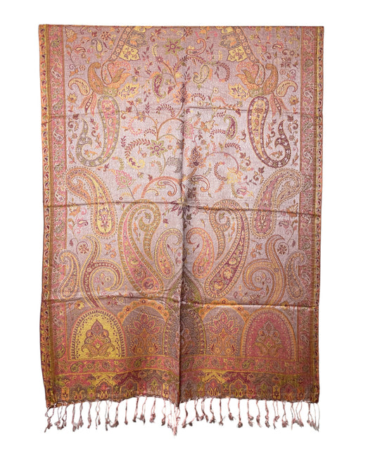 Muster Detail: Paisley Blumenranken Jacquard Seidentuch