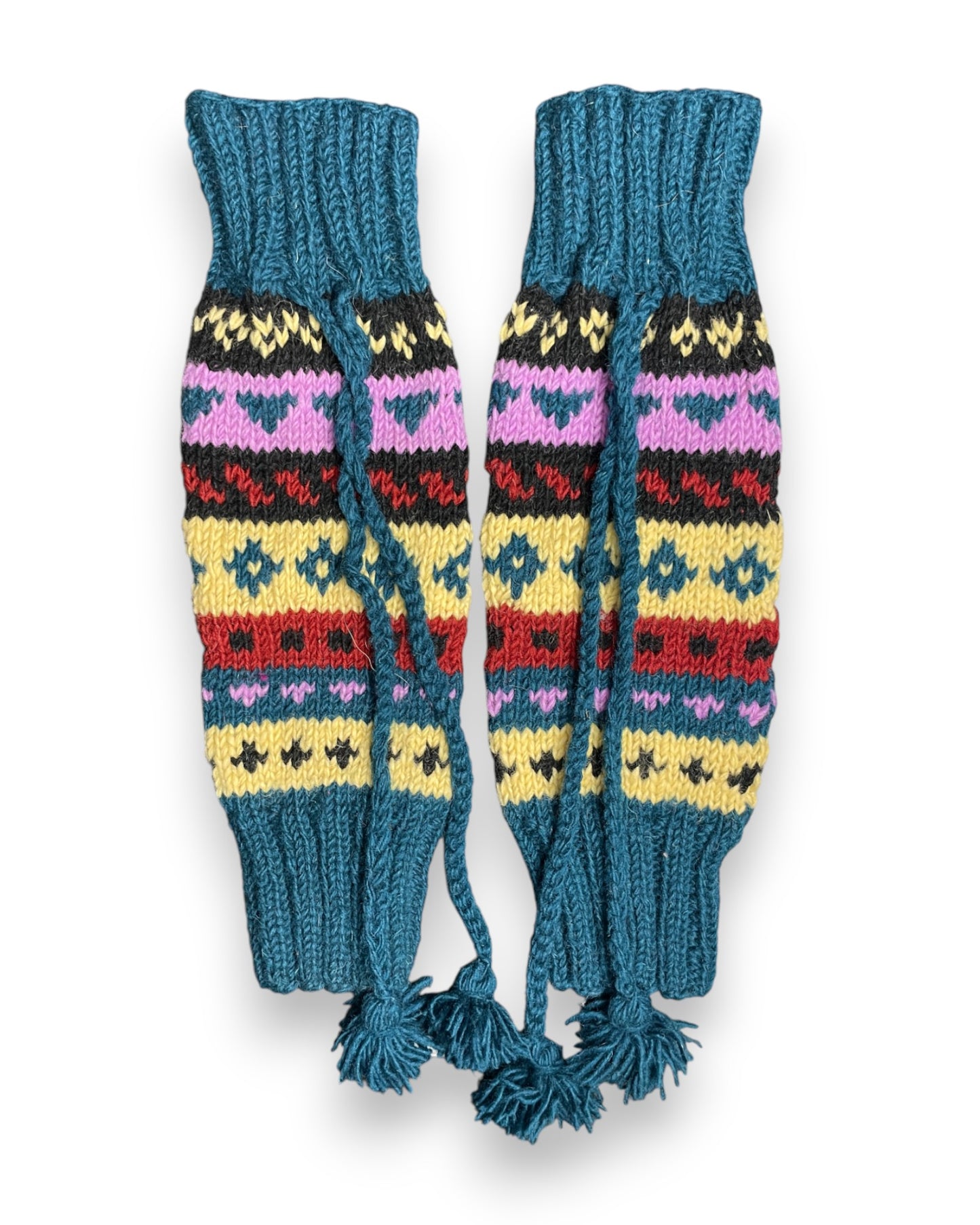 Namche – Handgestrickte Nepal Beinstulpen petrol