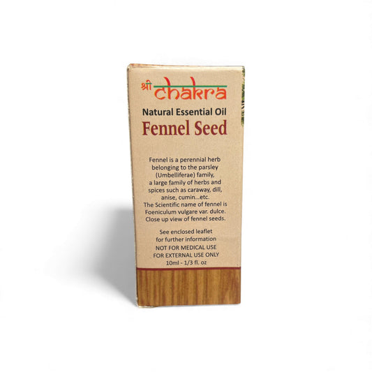Rückseite der Verpackung von Fenchel – Chakra Natürliches ätherisches Öl 10 ml mit Anwendungshinweisen