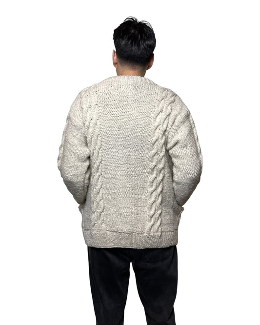 „Sangachok“ – Handgestrickter Nepal-Cardigan vorne hinten