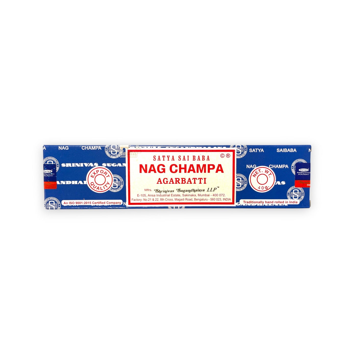 Satya Nag Champa Räucherstäbchen – handgerollt, süsslich, 🧘 für Meditation, Yoga und Raumreinigung 40g