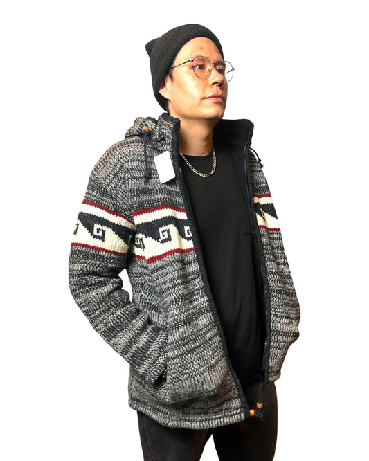 "Shakhu" Handgestrickte Wolljacke Nepal Offen