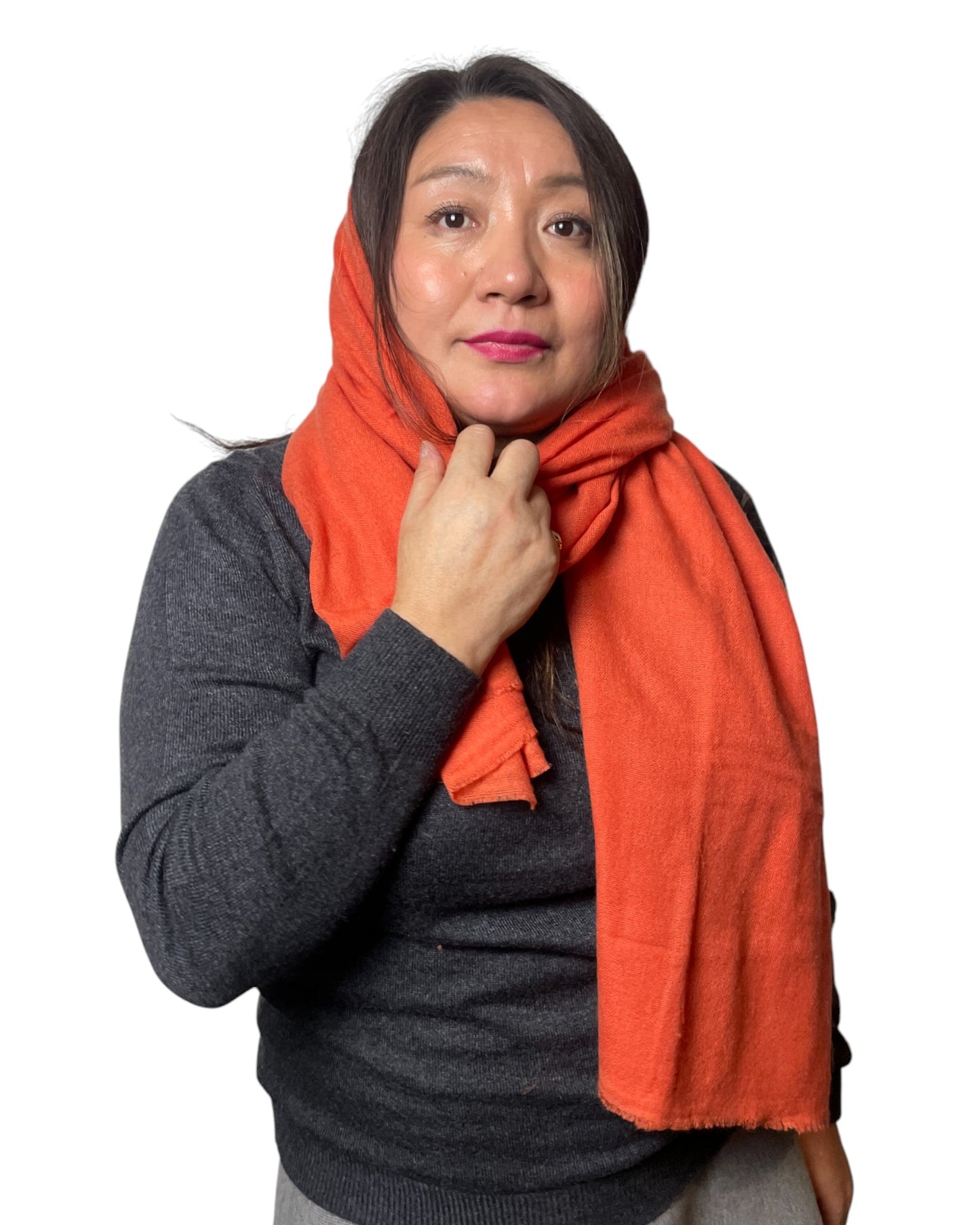 „Solar Ember“ – Handgewebter Kaschmir-Schal aus Nepal Tuch