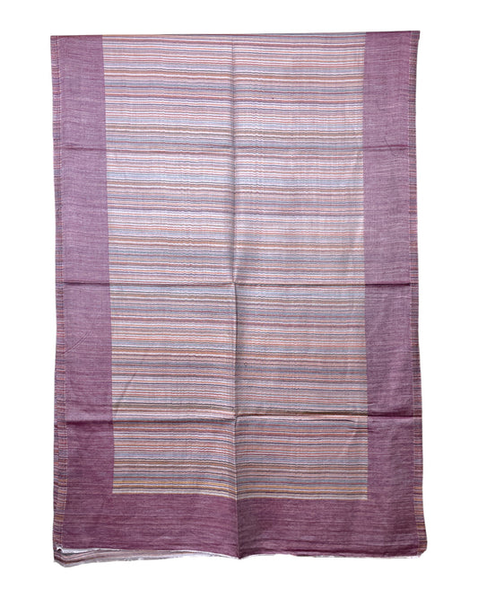 Wendeseite A: Altrosa Viskoseschal mit Streifenrahmen