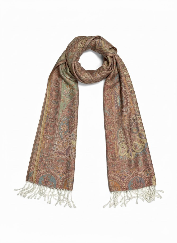 Indischer Paisley-Schal – Opal Mist