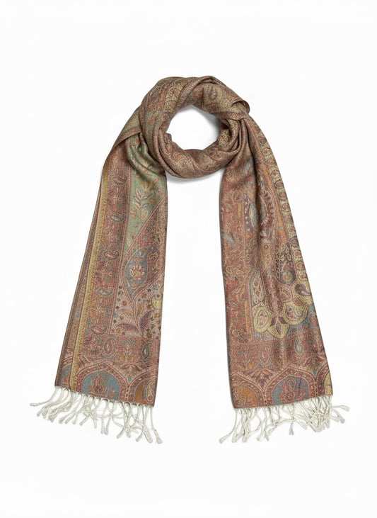 Indischer Paisley-Schal – Opal Mist