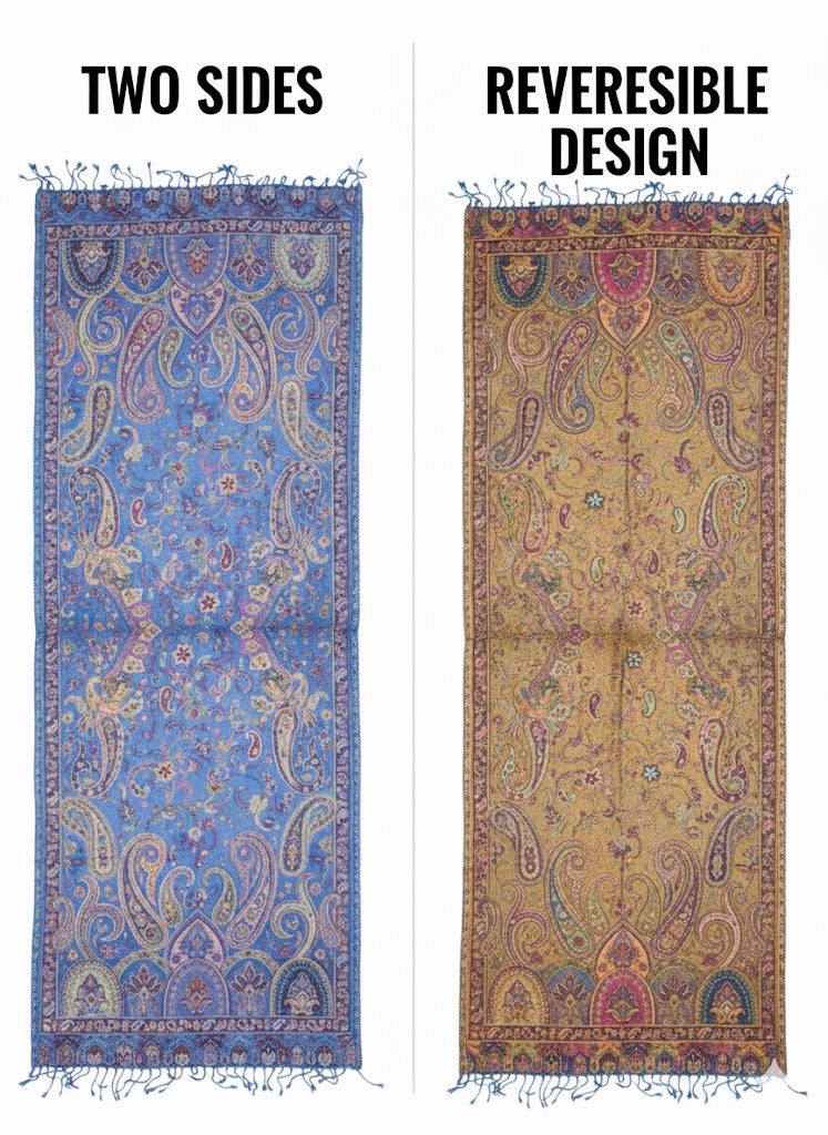 Indischer Paisley-Schal – Indigo Sunset