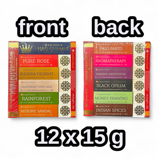 Premium Collection Garden Fresh Incense Sticks – Set of 12 (Assorted)