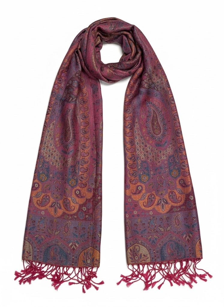 Indischer Paisley-Schal – Crimson Moon