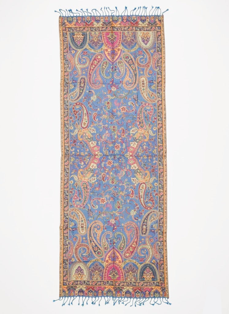 Indischer Paisley-Schal – Saffron Indigo Shift