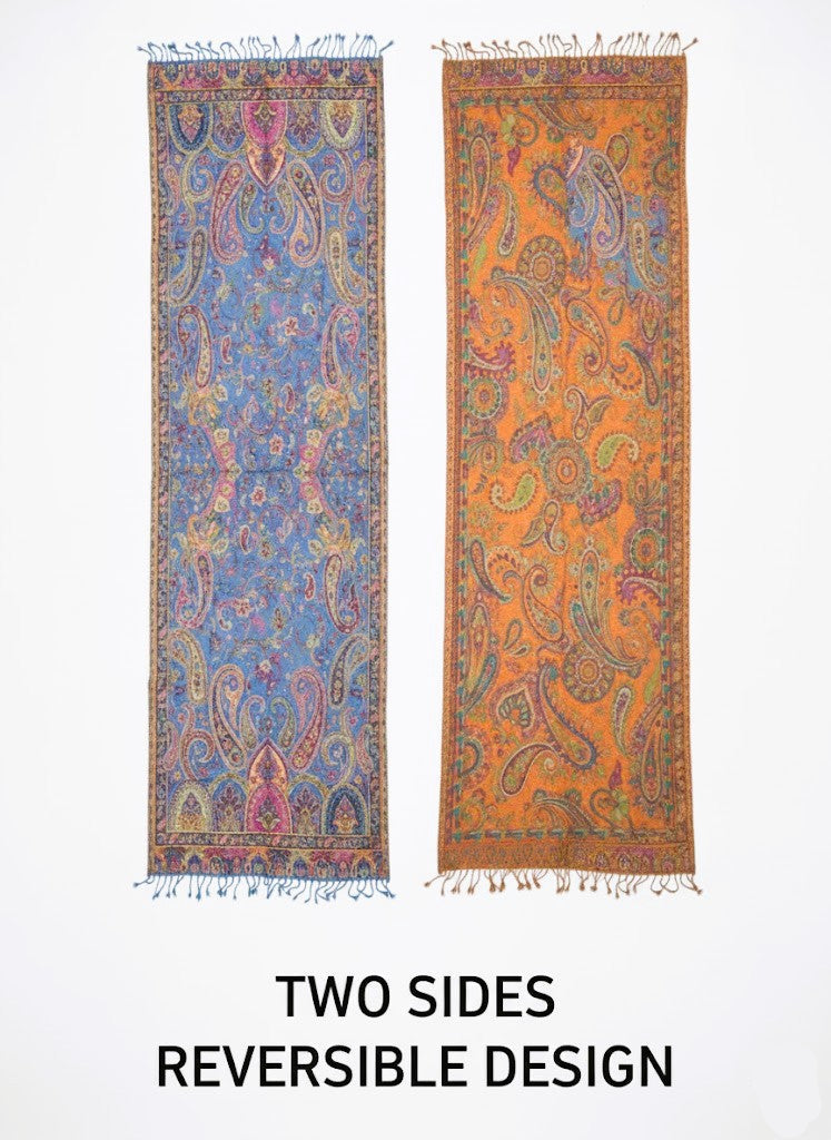 Indischer Paisley-Schal – Saffron Indigo Shift
