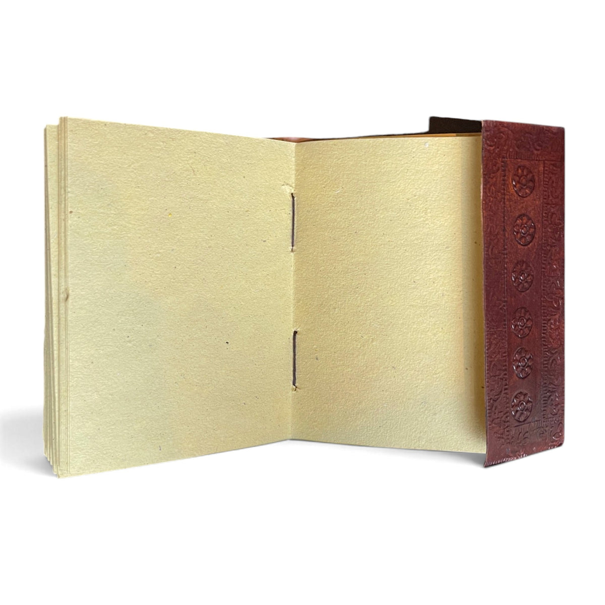 Tree of Life journal opened – handmade recycled cotton rag paper, unlined, hand-bound