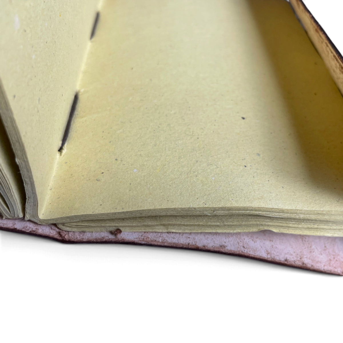 Carnet Om ouvert – papier recyclé fait main en coton, non ligné, relié à la main