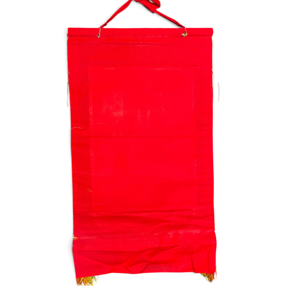 Retro del thangka Dzambala giallo in cotone rosso