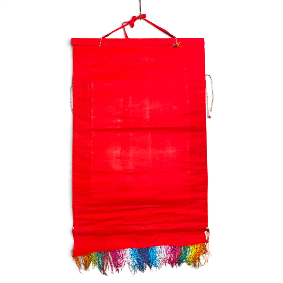Retro del thangka Guru Rinpoche in cotone rosso