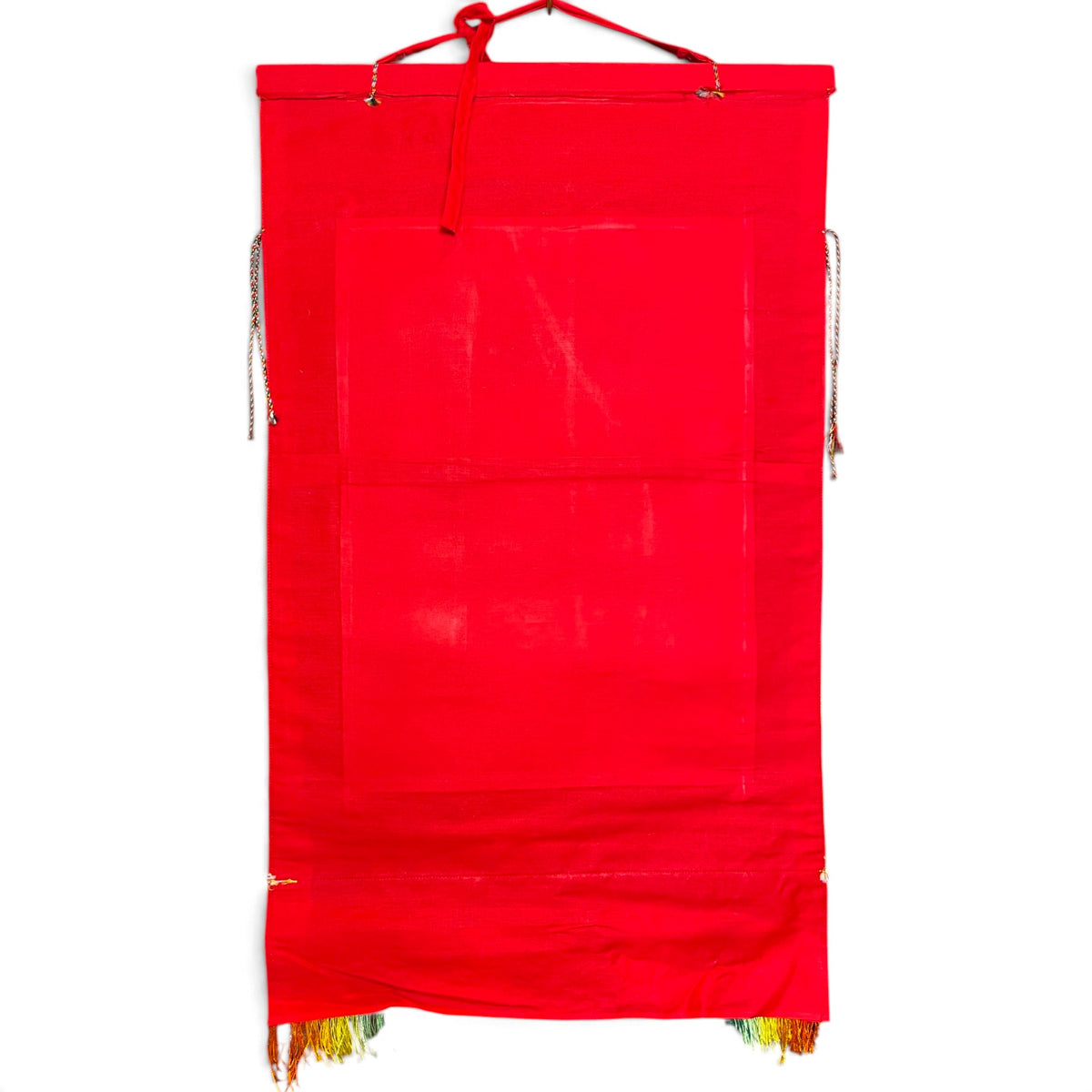 Dos du thangka Shakyamuni en coton rouge