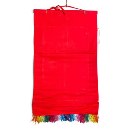 Retro del thangka Tara bianca in cotone rosso