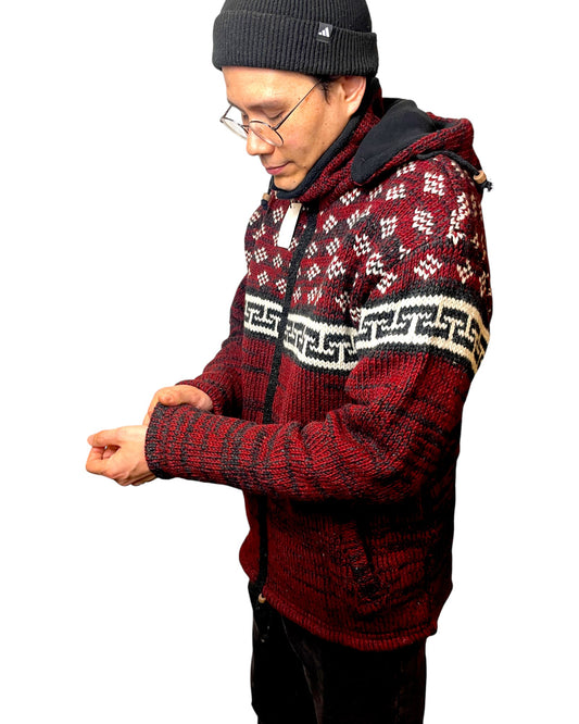 "Banepa" Handgestrickte Wolljacke Nepal Arme