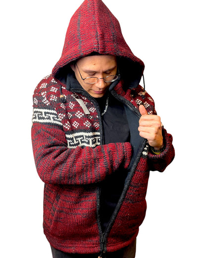 "Banepa" Handgestrickte Wolljacke Nepal Tasche