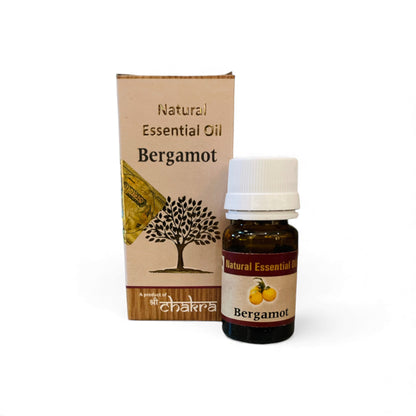 Bergamot – Chakra Natürliches ätherisches Öl 10 ml mit Flasche und Verpackung zusammen im Alltag, Himalaya Vibes Onlineshop