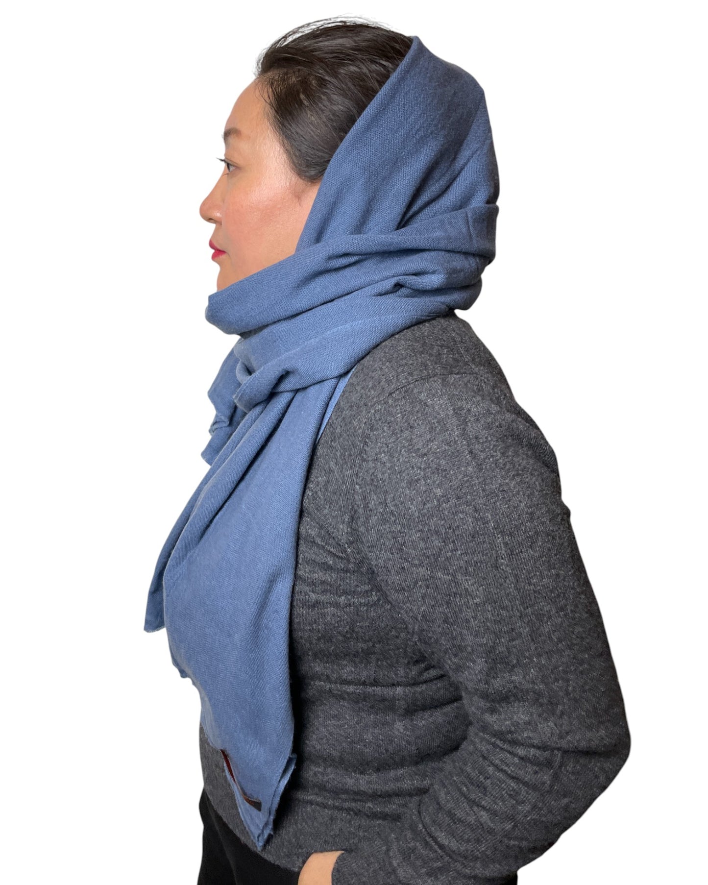 „Blue Haven“ – Handgewebter Kaschmir-Schal aus Nepal Kopftuch