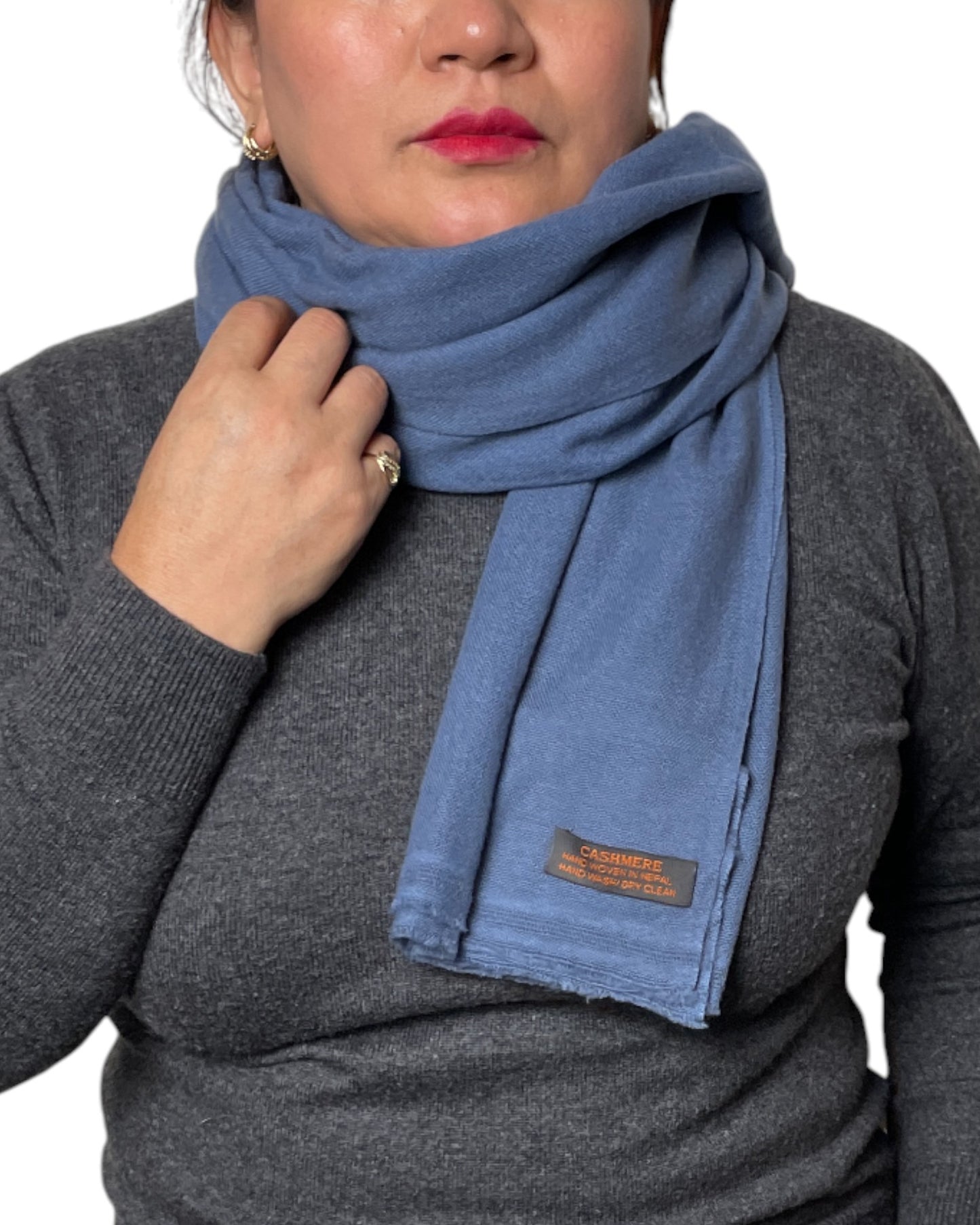 „Blue Haven“ – Handgewebter Kaschmir-Schal aus Nepal Qualität