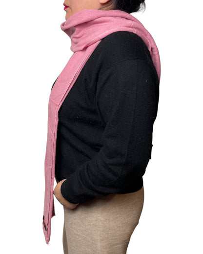 „Blush Rose“ – Reiner Kaschmir Schal handgemacht Seite