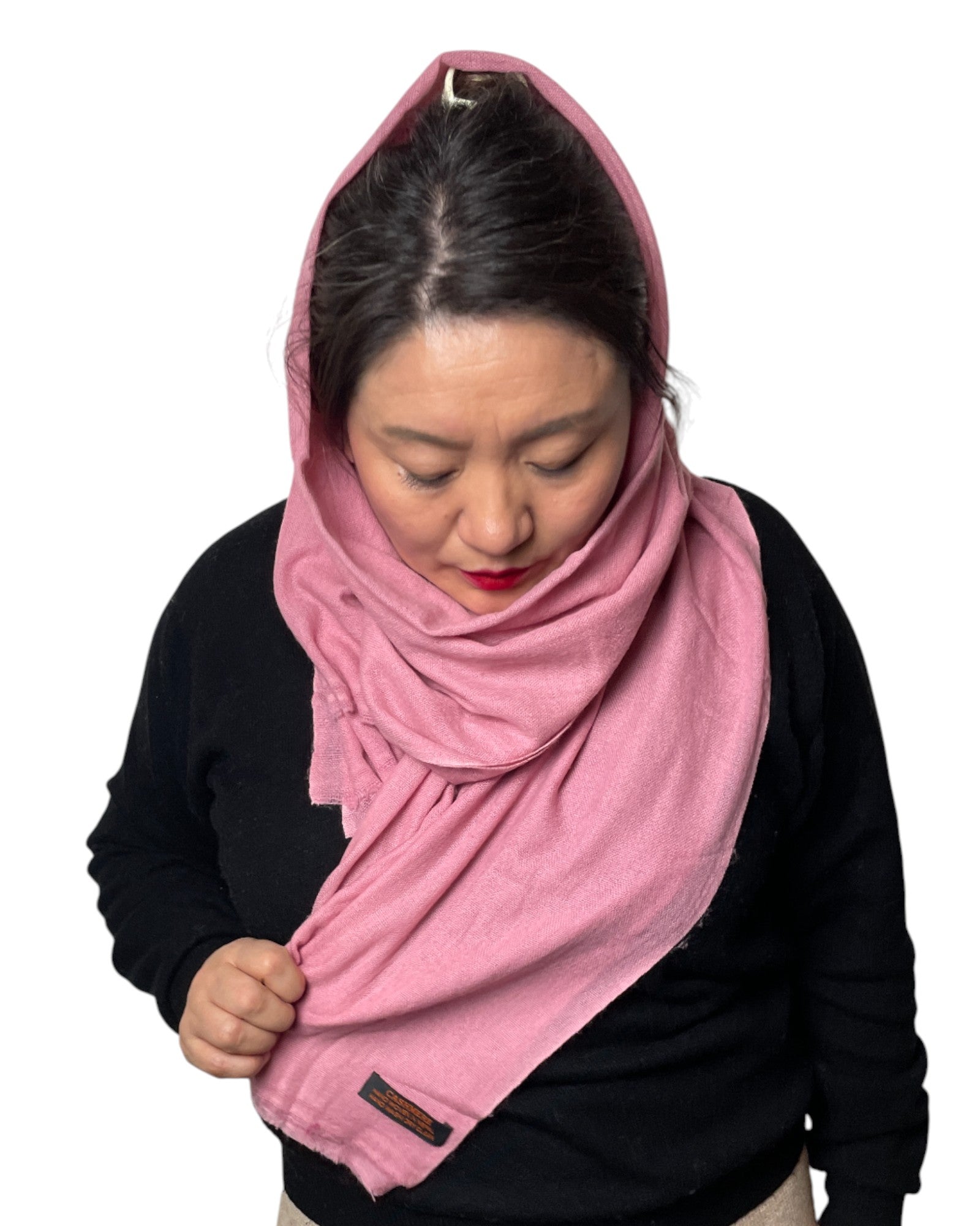 „Blush Rose“ – Reiner Kaschmir Schal handgemacht kopftuch