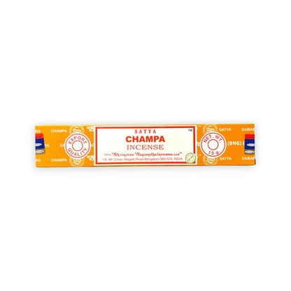 Champa Satya Räucherstäbchen 15 g – handgerollt, Blumenduft für Meditation und Yoga