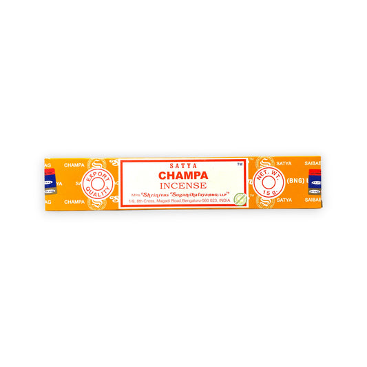 Champa Satya Räucherstäbchen 15 g – handgerollt, Blumenduft für Meditation und Yoga