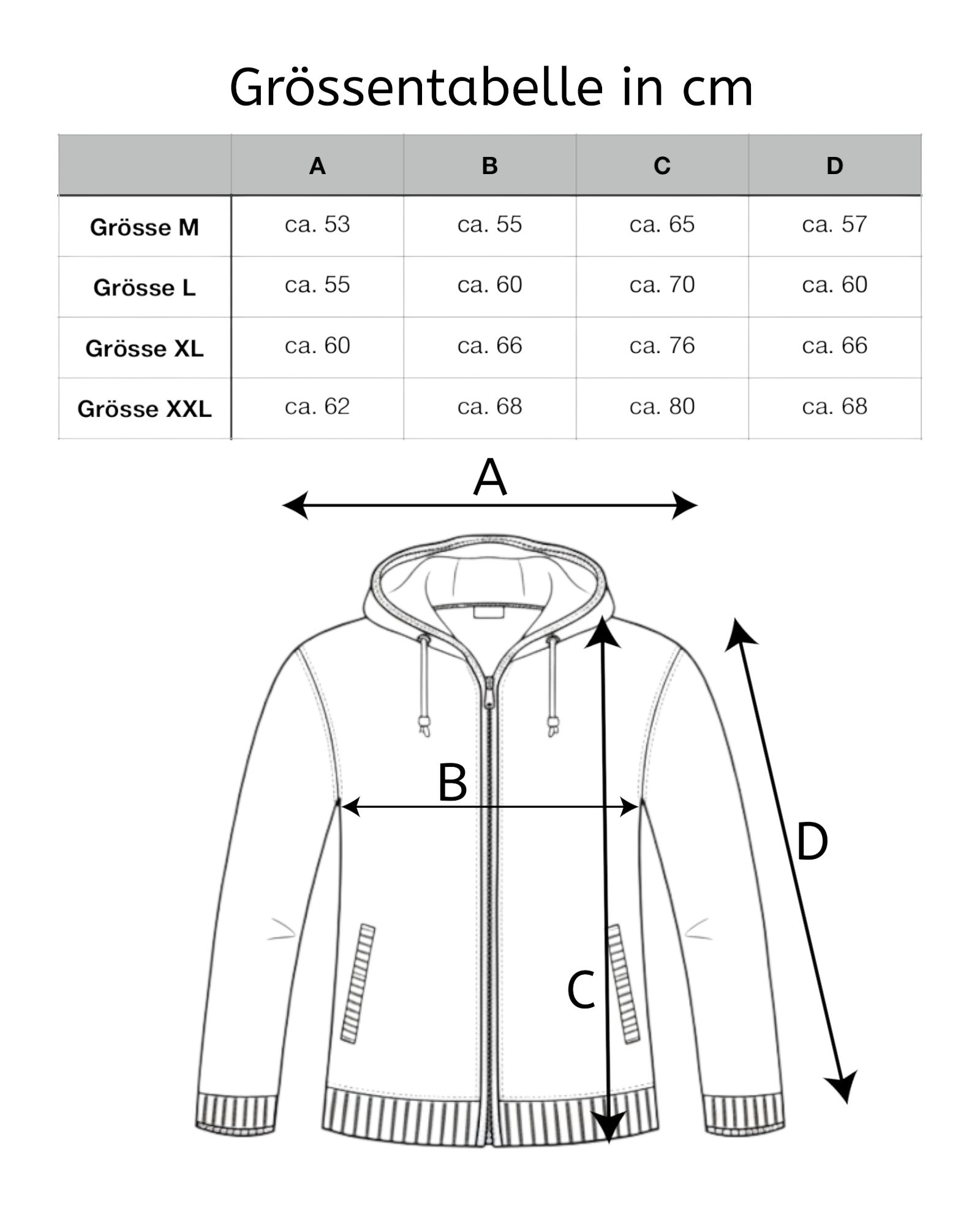 "Nala" Handgestrickte Wolljacke Nepal_Groessen